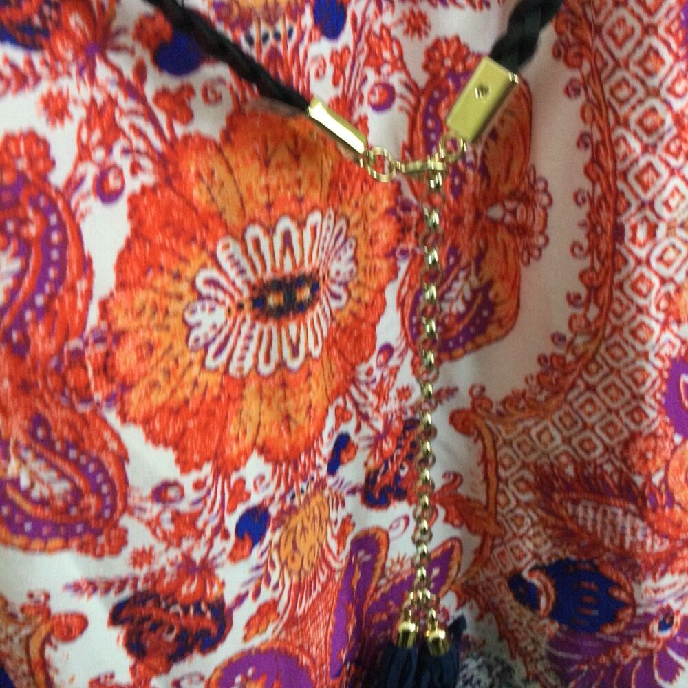 Antonio Melani Elaine Floral Paisley Belted Shift Dress Cayenne/Orchid Sz 10 NWT - Picture 12 of 12